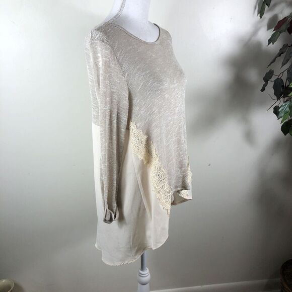 Rue 21 Sweater Lightweight Long Sleeve High/low Cream Women's Medium Semi Sheer - Picture 1 of 7